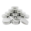 Wopanxye12個パック30ml1ozシルバーアルミ缶ティージャーキャンドル詰め替え容器アルミ缶アルミケースクリームケースペイントジュエリーネイルオイル軟膏...