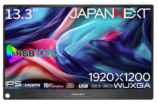 JAPANNEXT13.3Х˥IPSѥͥWUXGA1920x1200٥ޡȥդ(USB/TypeC/miniHDMI/MACPCб/ԡ¢/sRGB100%/)