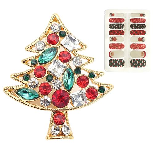 IRIWAクリスマスブローチネイルシールセットキラキララインストーンピンブローチクリスマスジュエリーアクセサリーギフトプレゼント贈り物選べられる12種(クリスマスツリーC) IRIWAクリスマスブローチネイルシールセットキラキララインストーンピンブローチクリスマスジュエリーアクセサリーギフトプレゼント贈り物選べられる12種(クリスマスツリーC)
