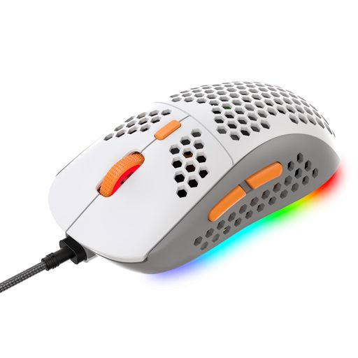 MAMBASNAKE M8ゲーミングマウス ハニカムデザイン 69G超軽量 RGB 有線マウス 6段階DPI調整 USB接続口 プログラム可能 7ボタン エルゴノミック WINDOWS/MAC OS/LINUX/ PS4/ XBOX/スイッチ適用