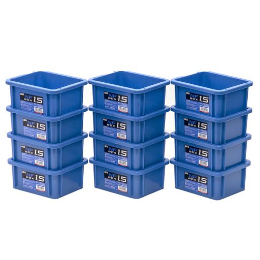 JEJアステージ収納ボックス日本製NFボックス#1.5ブルー積み重ね幅18.9x奥行15.4x高さ8.4cm12個セット