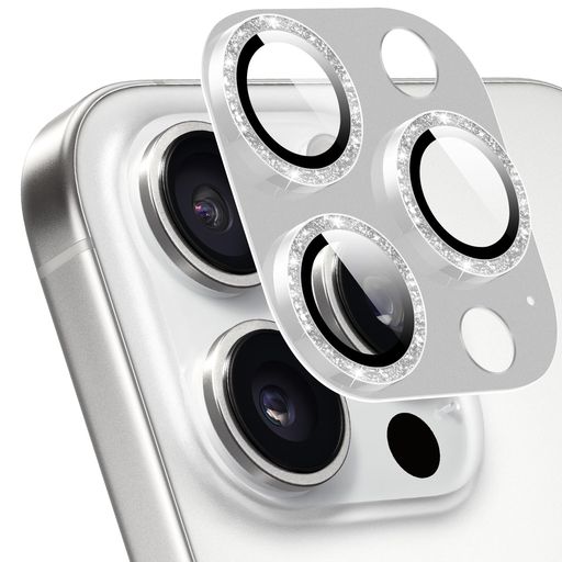 CEIBANDラインストーンカメラフィルムIPHONE16PRO/IPHONE16PROMAX対応レンズカバーカメラ保護アルミ合金縁取り+強化ガラス】キラキラレンズ保護フィルム高透過率露出オーバー防止全体保護