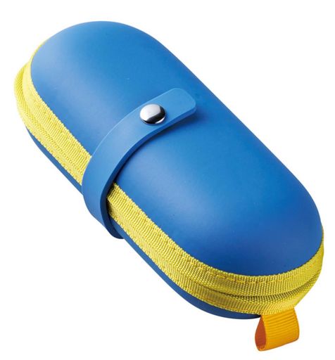 メガネケースキッズ子供開閉しやすいホック式かわいいポップカラーウレタンセミハードブルー2078-01