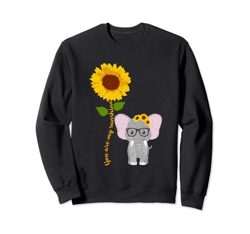 ヒマワリゾウアニマルフラワーYouAreMySunshineトレーナー