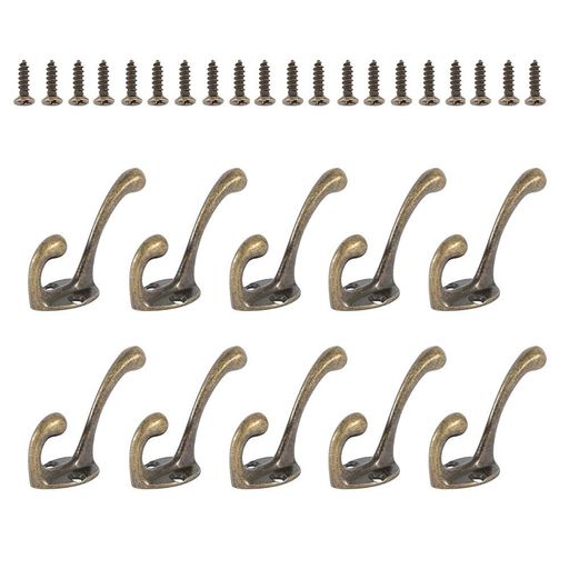 【PXLAATY】フック壁掛け10個セットステンレスアンティーク調高耐荷重耐荷重15kg服に優しい傷防止落下防止ネジ付きコート帽子洋服掛け玄関浴室寝間台所キッチン吊り下げ収納アタッチメ…