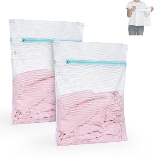 OTraki洗濯ネット小30x40cm2枚入り粗い網目ランドリーネット角型高耐久性のファスナー付き保護カバー付き洗濯袋無蛍光衣服損傷防止洗濯あみ絡み防ぎ耐久性Laundrybag布団用洗濯ネット洗濯機…