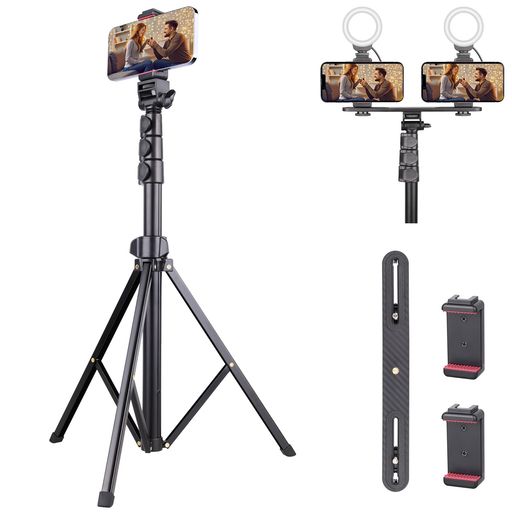 ARTCISE スマホ三脚 4段階伸縮 58cm-171cm 折りたたみ スマートフォン用三脚 レバー式ロック コンパクト 持ち運び便利 ミニ カメラ スマホスタンド スマホ、一眼レフ カメラ等に対応