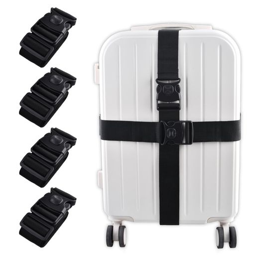 JEELADスーツケースベルト4本セットキャリーケースベルトバンド荷締めベルト荷物固定ベルト長さ2m幅5cm..