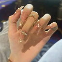 24枚セットネイルチップぜいたくな装飾パールミツバチの模様爪飾り偽の爪披露宴パーティー二次会入学式卒業式入園式成人式花火大会お花見