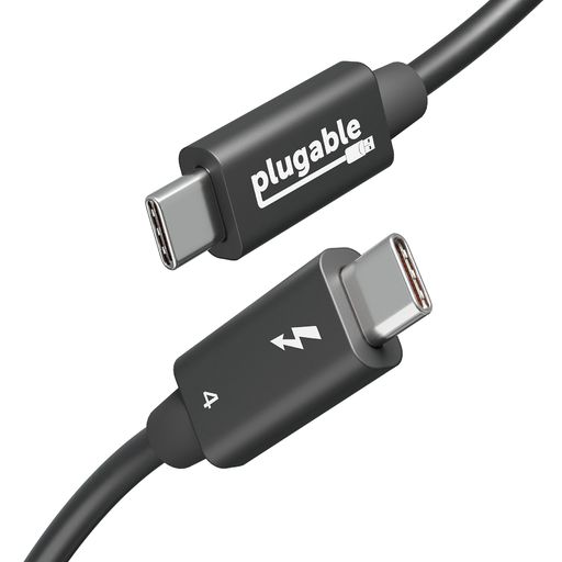 Plugable Thunderbolt 4 ケーブル 40Gpbs 240W 充電対応 1m  8K モニタ x 1、4K モニターx 2、USB4 Thunderbolt 3 USB-C 互換