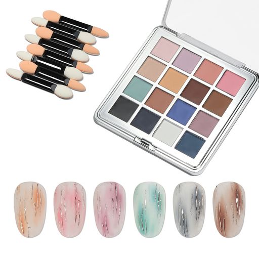 Coikazeグラデーションネイルパウダー16色パレットネイルパウダーネイルカラーパウダーミラーネイルパ..