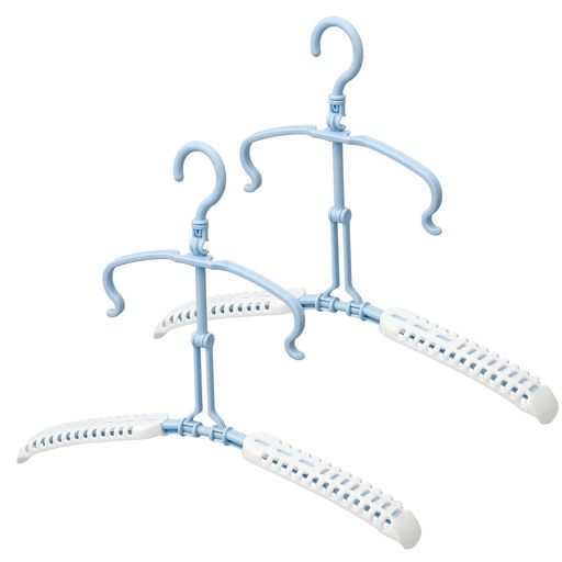 ツゥインモール【パーカーハンガー2本組56594】パーカー用速乾パーカー対応ハンガー幅調整可能