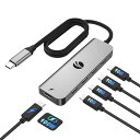 USBCハブ10Gbps5-in-15ポート拡張USB3.2Gen2高速データ転送変換アダプター【4*Type-C拡張ハブデータ転送対応のみ+100W急速PD充電ポート】スリム設計60CM延長ポータブルUSB