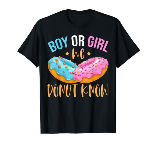 Boy Or Girl We Donut Know クリーム入りドーナツ生地 ドーナツ Tシャツ