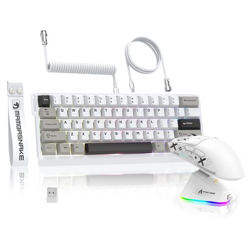 MAMBASNAKExATTACKSHARK【X60HE&X11】eスポーツセット4in1ラピッドトリガーキーボードマウスセット8Kゲ..
