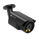 4COVR8MP4KPoEIPカメラモダンデザインブラック–超監視カメラ、AI人車検出、3種類夜視モード、IP67防塵防水、2.8mm広角レンズ、PoE給電、屋内外対応