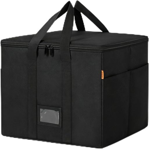BQKOZFIN レコードケース ビニールレコード保管ボックス 長さ43 x 幅34 x 高さ34cm 防塵 LP盤約100枚収納可能 ブラック