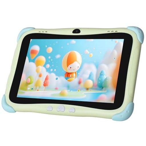 BWJBSW キッズタブレット8インチ EVAの超軽量ケース付き 子供タブレット デュアルバンドWIFI 5G Android14、RAM 3GB/ROM 32GB Googleキッズスペース+保護者制御 利用時間制限可能TYPE-C充電ケーブル付き