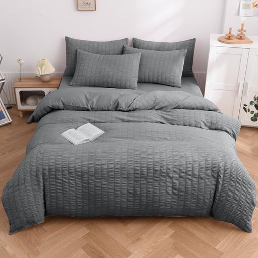 布団カバー【シアサッカー生地ホスール(HOSUR)】寝具カバーセットピーチスキン加工掛け布団カバーボッ..