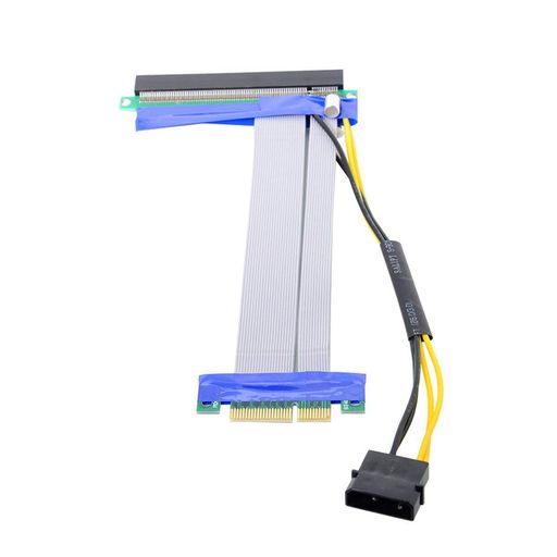CABLECC PCI-E EXPRESS 4X TO 16X FLEX CABLE EXTENDER CONVERTER RISER CA...