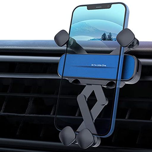 【2021年改良合金バージョン】スマートフォンホルダー車載ホルダー重力式自動開閉ミニ片手操作着脱簡単オートロック落下防止安定性アルミアームダッシュボード&エアコン吹き出し口2IN1クリップ&粘着式ベース付き