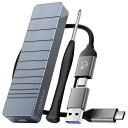 IDSONIX M.2 SSD ケース 10GBPS NVME+NGFF M.2 エンクロージャ ソリッド グレー アルミニウム 耐熱 SATA NVME NGFF アダプター USB 3.1 GEN2 ウィンドウ/MAC/LINUX などと互換性あり(2)