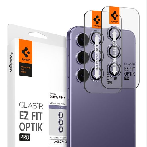 SPIGENGALAXYS24FE/PLUSカメラ保護フィルムバイオレット2セット貼り付けキット付き高透過率硬度9H耐衝撃ギャラクシーS24FE/PLUS対応レンズ保護フィルムEZFITOPTIKPRO