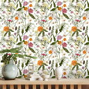CRE8TIVE壁紙シール花柄剥がせる壁紙リメイクシート白花柄デイジー61x300cm防水耐熱シールタイプカッティングシートリフォームシートウォールステッカー食器棚シートキッチンシートイン…