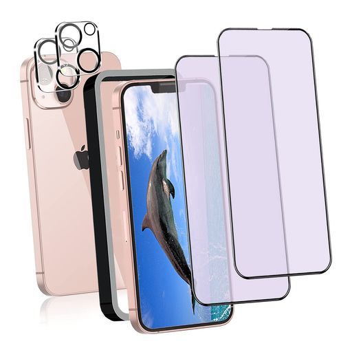 DZHFU【ブルーライトカット】iPhone13mini強化ガラスフィルム(2枚入り)+レンズ保護フィルム(2枚入り)5.4インチ全面保護フィルム指紋付着防止硬度9H滑らかなタッチ操作自動吸着飛散防止気泡防… DZHFU【ブルーライトカット】iPhone13mini強化ガラスフィルム(2枚入り)+レンズ保護フィルム(2枚入り)5.4インチ全面保護フィルム指紋付着防止硬度9H滑らかなタッチ操作自動吸着飛散防止気泡防…