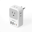 変換プラグCタイプ海外旅行用韓国変換プラグTESSANUSB-C付き4個AC差込口2個Type-A2個Type-Cイタリアスペインドイツベトナムオーストリアヨーロッパなどの国に対応変換器