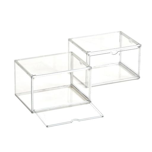 Belca(ベルカ)コレクションケース2個セット幅36x奥行27x高さ25cm(1個あたり)クリアフィギュアケースシューズボックス正面側面両開きマグネット式扉積み重ね可能BB-CC1-2