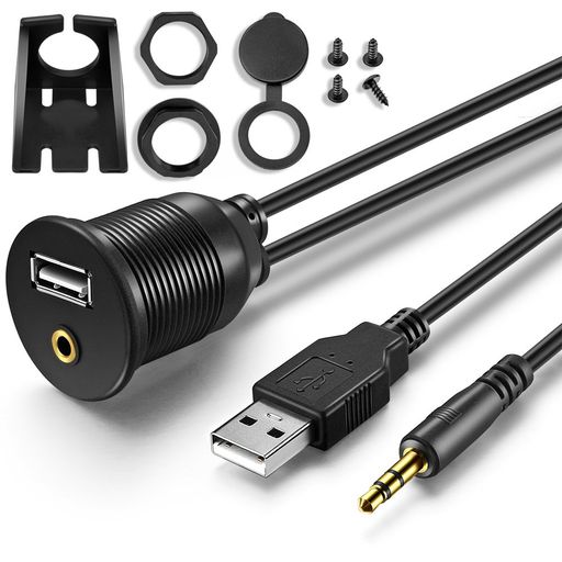 USB ߥޥ - 1M 3ե 3.5MM & USB 2.0 AUX Ĺޥ åޥ ѥͥޥ ...