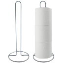 トイレットペーパーホルダー2個自立式トイレットペーパーロール収納ホルダーバスルーム/キッチン収納用2個スタンドホルダー(シルバー)