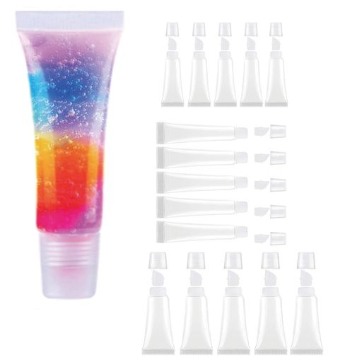 リップグロスチューブ【15個5ml10ml15ml】歯磨き粉詰め替え容器チューブ小分け容器漏れ防止収納容器DIYのリップクリームリップグロスや固形香水化粧品小分け出張旅行用洗顔用