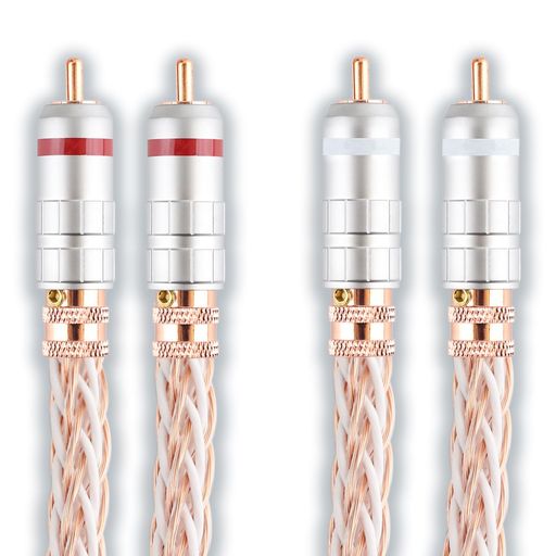 【川木】単結晶銅発熱音響信号線ダブルロータススピーカーアンプRCAオーディオ線ダブル2RCA信号線ラッパ線【M147】