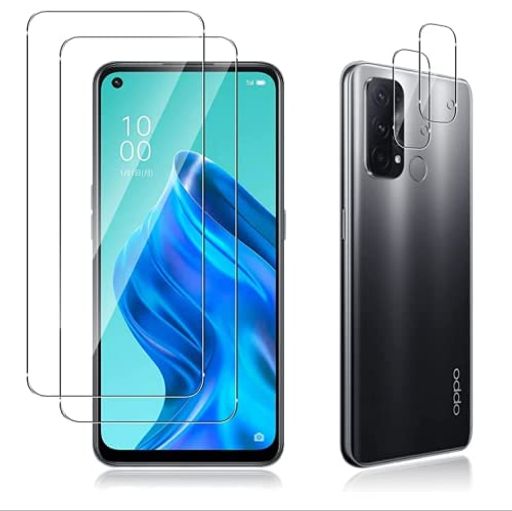 【2+2 セット】対応OPPO RENO5 A用の ガラスフィルム(2枚入り)+カメラフィルム(2枚入り)対応OPPO RENO5 A用の 日本旭硝子素材採用対応OPPO RENO5 A用の フィルム 強化ガラス液晶保護フィルム 9H硬度 防爆裂