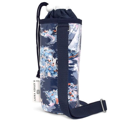 サイズ 本体:底・直径7.5cmx高さ・22cm(絞り部3cmを含む) ショルダーベルト:長さ・68cm~136cm 素材 表地:綿100% PVC加工 裏地:ポリエステル