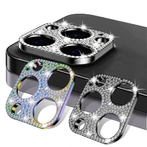 ROSOKI IPHONE 14 PRO/IPHONE 14 PRO MAX 対応 カメラフィルム カメラ保護カバー カメラカバー キラキラ アルミニウム合金 ラインストーン ダイヤモンド ファッション キズ防止 3Dデコレーション レンズカバー