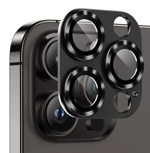 KAKUKI FOR IPHONE 13 PRO/IPHONE 13 PRO MAX カメラフィルム アイフォン13 プロ/アイフォン13 プロ マックス カメラ保護フィルム 耐衝撃 露出オーバー防止 アルミ合金 カメラカバー (ブラック)