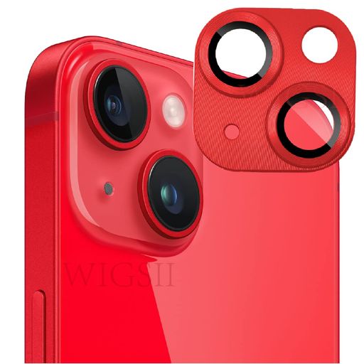 WIGSII カメラフィルム IPHONE 14 / 14 PLUS カメラフィルム 【1枚入り】 アルミ合金製+AR高透過率強化ガラス アイフォン 14 / 14 プラス レンズ保護フィルム カバー 0.25MM超薄 一体型 硬度9H 防爆裂 耐衝撃