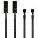 PANO-MOUNTS ケースファン CPUファン 電源 ケーブル PC ケース マザーボード 4ピン と 3ピン ファン 用 4ピン 1 ~5分岐 PWM 延長ケーブル コンピューター ATX 冷却ファン 用 電源 延長 ケーブル コ-ド(2)