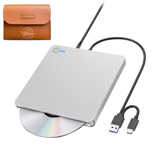 CDDVDドライブ外付け吸引式USB3.0Type-CWin/Mac/Linux対応収納バッグ付きケーブル収納可CD/DVD読取・書..