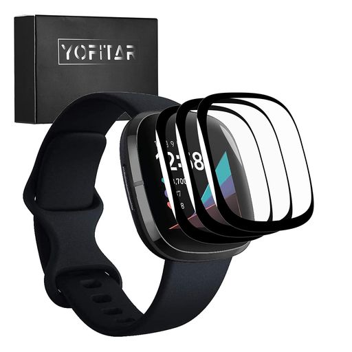 YOFITARFitbitSense/FitbitVersa3用フィルム【3セット】フィットビットSense/Versa3用保護フィルム3D曲面カバー全面保護PET複合材炭素繊維高透過率耐指紋硬度9H用フィルム YOFITARFitbitSense/FitbitVersa3用フィルム【3セット】フィットビットSense/Versa3用保護フィルム3D曲面カバー全面保護PET複合材炭素繊維高透過率耐指紋硬度9H用フィルム
