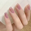 24枚セットネイルチップパープルクリアグラデーションネイル結婚式やパーティー等のお祝いの席に華やかに輝きを放ちます