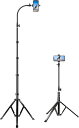 elitehoodスマホスタンド三脚(収納42cm最大長さ205cm)4段階高さ調整俯瞰撮影転倒防止アルミニウム合金iphone三脚360度回転グースネックスマホスタンド三脚iPhone151413/