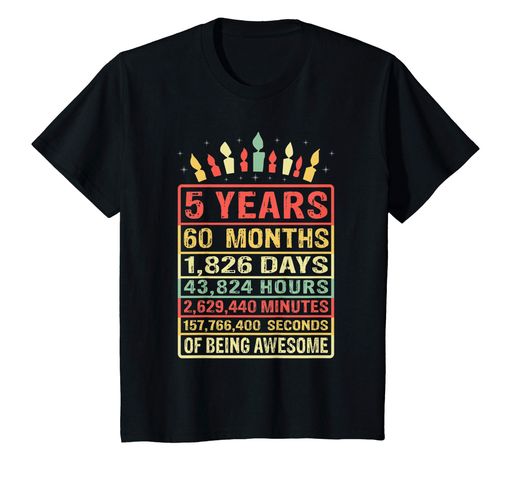 å5YearsOld60Months5thBirthdayCountdownGiftCandleT
