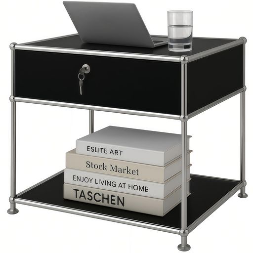 EastEamilyモジュール家具収納キャビネット2段長さ75x幅35x高さ70CM大容量サイドテーブルベッド周り収..