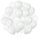 BTZOバルーン風船大量60個入10インチラウンドパールカラーゴム風船飾り付け誕生日結婚式パーティーお祭り文化祭2色アソートホワイトクリア