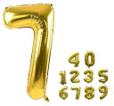 数字バルーン 40インチ 0-9 数字 バルーン 誕生日バルーン ナンバー 純色 アルミ風船 バースデーバルーン 大きい 装飾グッズ 風船 パーティーグッズ ウェディング 記念日 (数字7 ゴールド)