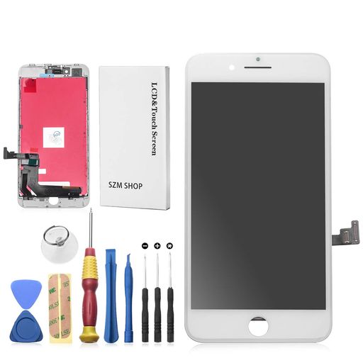 SZMiPhone8plus3Dタッチスクリーン修理交換用フロントパネル(フロントガラスデジタイザ)工具付属(8plus白)